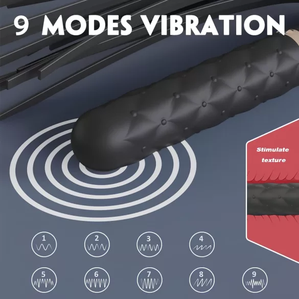 Sex HD Bloody Mary - vibrator s baterijom i bič - vodootporan - crni