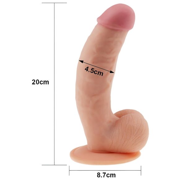 Lovetoy Ultra Soft - fleksibilni realistični dildo - 21,5 cm - natur