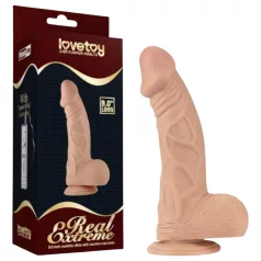   Lovetoy Real Extreme - dildo s vakuumskom čašicom - 23 cm (prirodna boja)