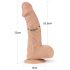 Lovetoy Real Extreme - dildo s vakuumom - 23cm (prirodno)