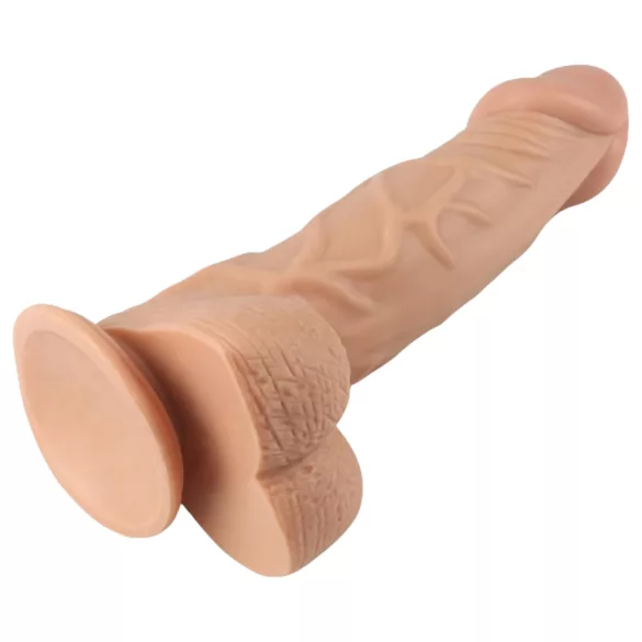 Lovetoy Real Extreme - dildo s vakuumskom podlogom - 23cm - natur