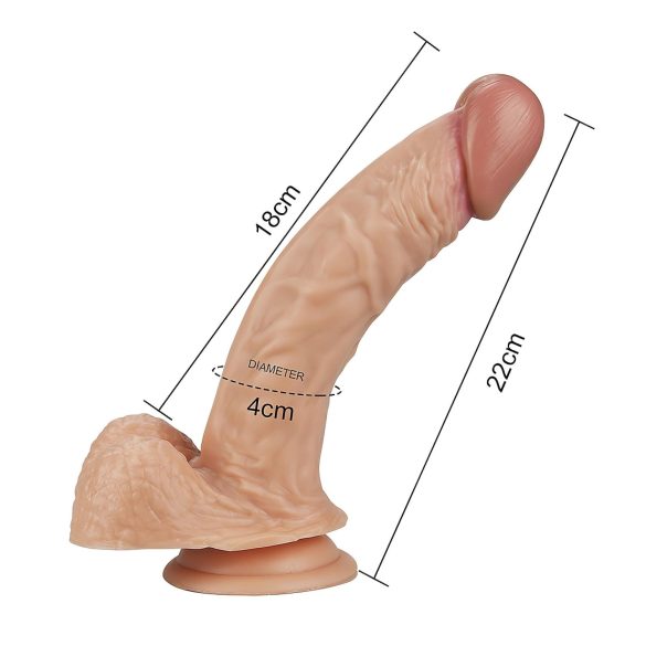 Lovetoy Real Extreme - G-točka dildo - 21 cm - prirodna boja