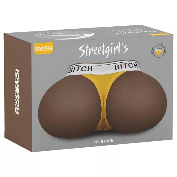 Lovetoy Streetgirl's 12 - torzo umjetne vagine i tanga (tamna prirodna boja)