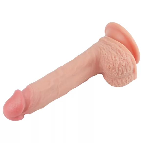 Lovetoy - realistični dildo s vakuum postoljem - 21 cm - bež