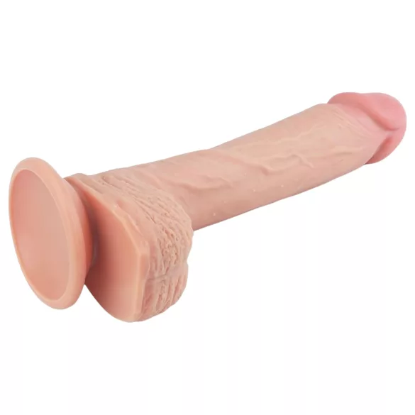 Lovetoy - realistični dildo s vakuum postoljem - 21 cm - bež