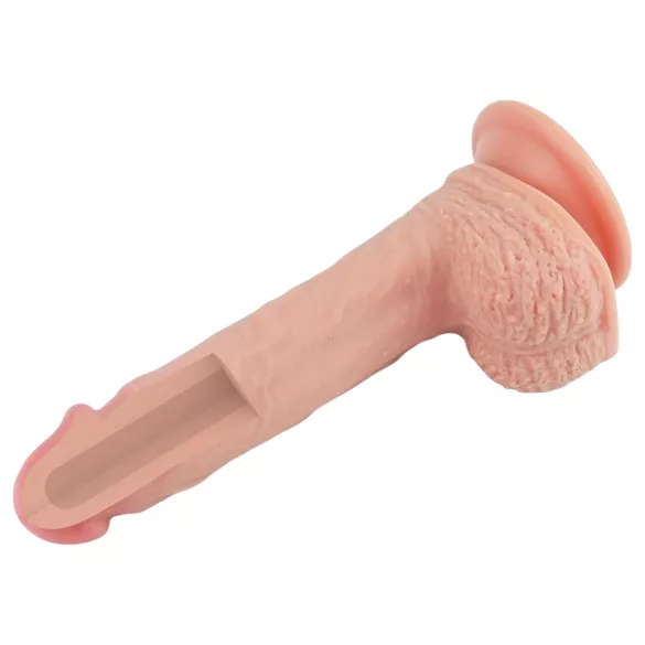 Lovetoy - realistični dildo s vakuum postoljem - 21 cm - bež