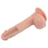 Lovetoy - realistični dildo s vakuum postoljem - 21 cm - bež