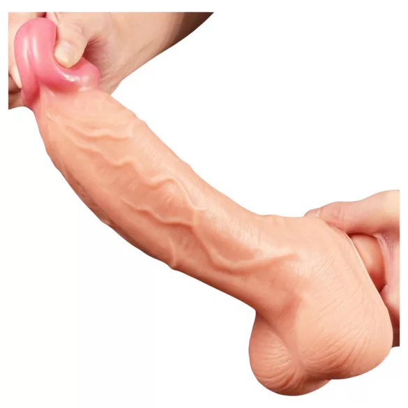 Lovetoy Nature Cock - realistični dildo s dvostrukim slojem - 25 cm - natur