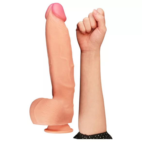 Lovetoy Nature Cock - realistični dildó s dvostrukim slojem - 30 cm - natur