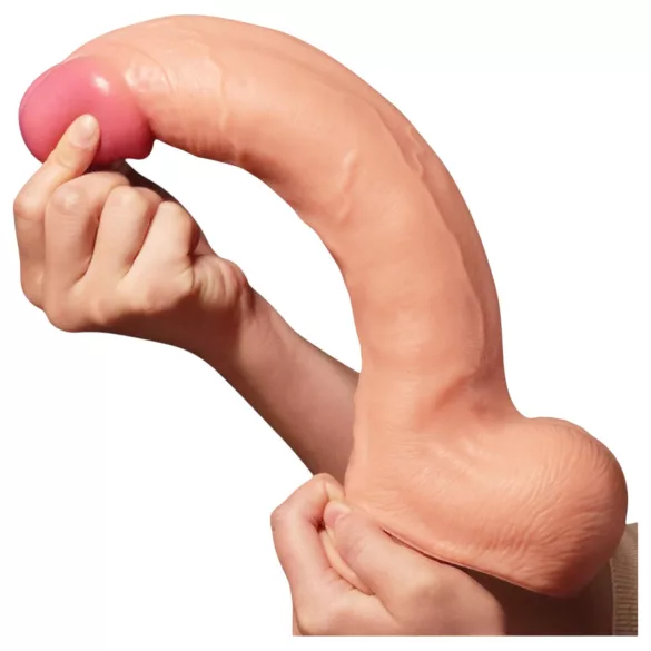 Lovetoy Nature Cock - realistični dildó s dvostrukim slojem - 30 cm - natur