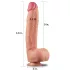 Lovetoy Nature Cock - realistični dildó s dvostrukim slojem - 30 cm - natur