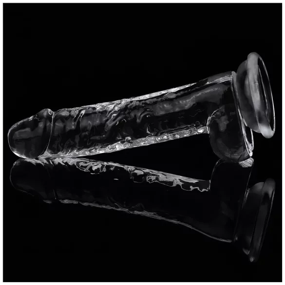 Lovetoy Flawless Clear - dildo s vakuumskom bazom - 19 cm - proziran