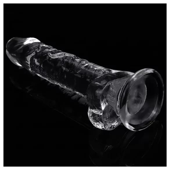 Lovetoy Flawless Clear - dildo s vakuumskom bazom - 19 cm - proziran