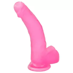 Lovetoy - dildo s vakuumskom bazom - jelly, 20 cm, roza