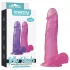 Lovetoy - dildo s vakuumskom bazom - jelly, 20 cm, roza
