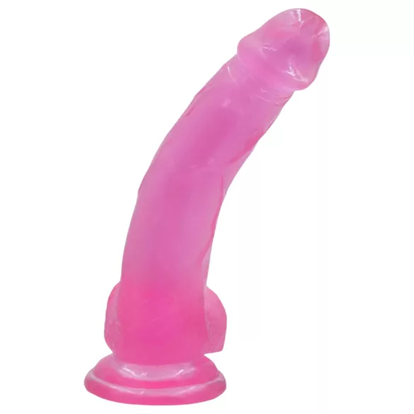 Lovetoy - dildo s vakuumskom bazom - jelly, 20 cm, roza