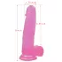Lovetoy - dildo s vakuumskom bazom - jelly, 20 cm, roza