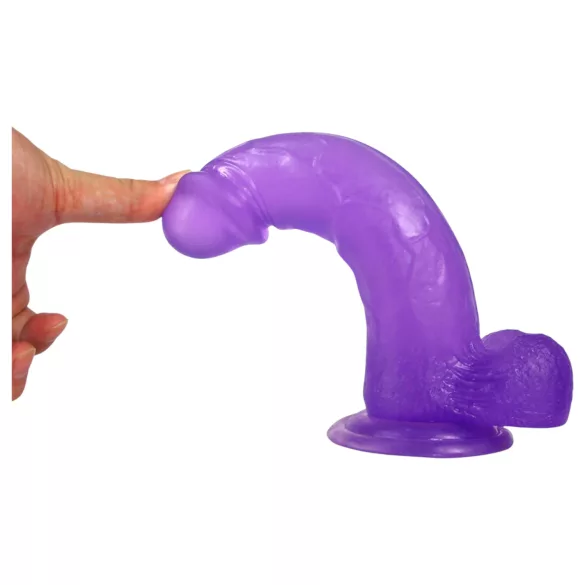 Lovetoy Jelly Studs - dildo s vakumskim postoljem - 20cm - ljubičasta