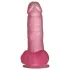 Lovetoy - dildo s vakuumskim čepom - jelly materijal 15 cm pink