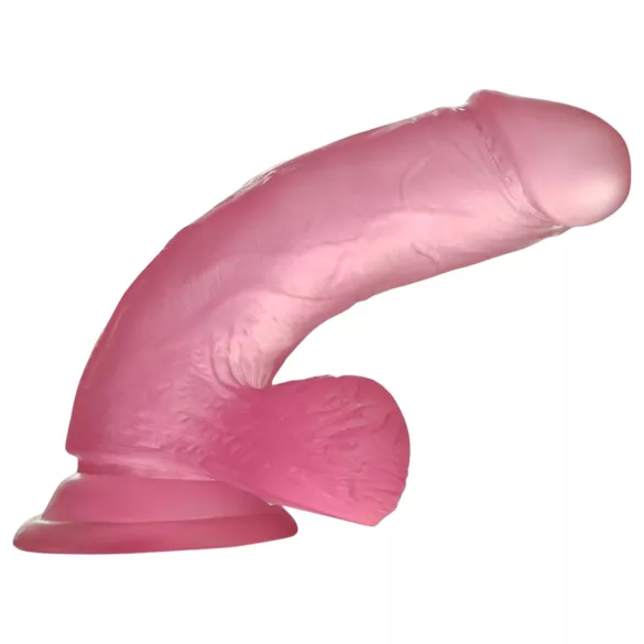 Lovetoy - dildo s vakuumskim čepom - jelly materijal 15 cm pink