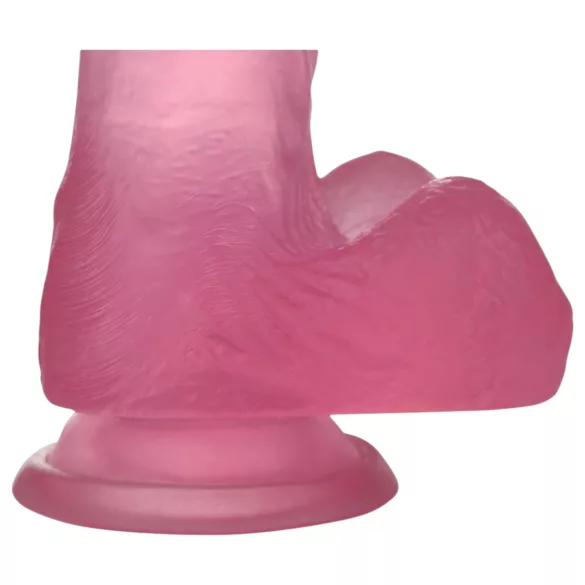 Lovetoy - dildo s vakuumskim čepom - jelly materijal 15 cm pink