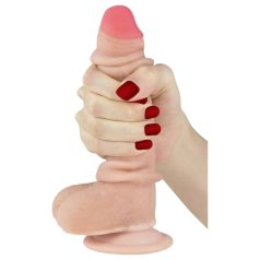 Lovetoy - dvoslojni dildo - realističan 18 cm - natur