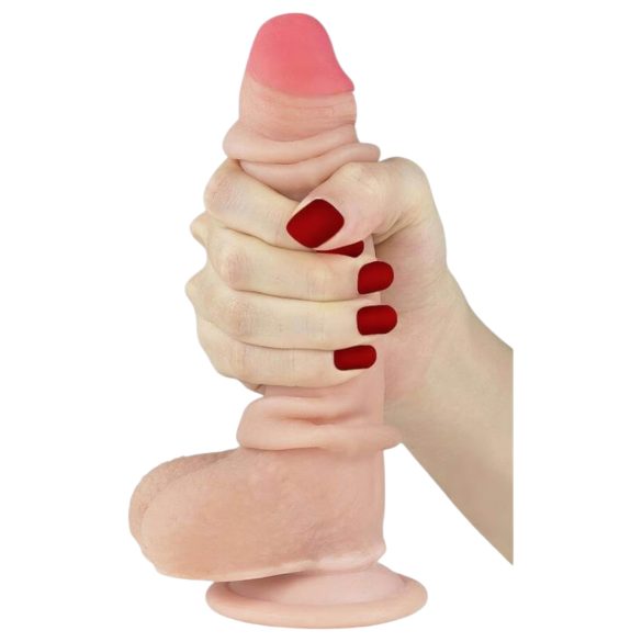 Lovetoy Sliding-Skin - dvoslojni dildo - 18 cm (naturalan)