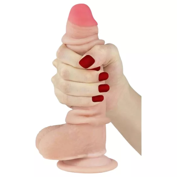Lovetoy - dvoslojni dildo - realističan 18 cm - natur
