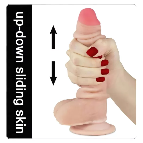 Lovetoy - dvoslojni dildo - realističan 18 cm - natur