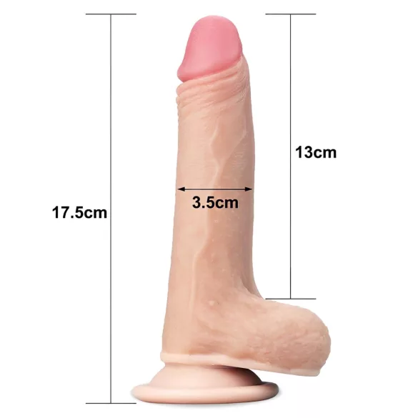 Lovetoy - dvoslojni dildo - realističan 18 cm - natur
