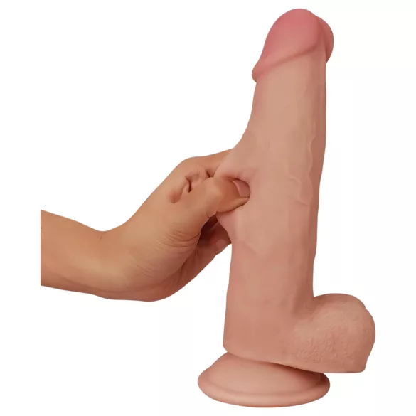 Lovetoy - dvoslojni dildo - realističan efekt kože - 21 cm - natur