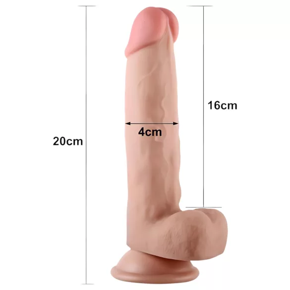 Lovetoy - dvoslojni dildo - realističan efekt kože - 21 cm - natur