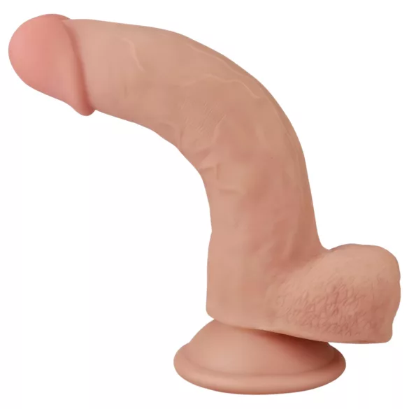 Lovetoy - dvoslojni dildo - realističan efekt kože - 21 cm - natur