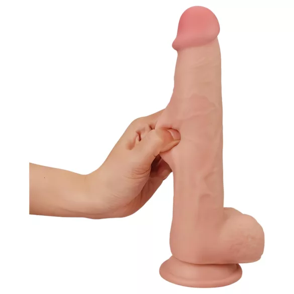 Lovetoy - dvojslojni dildo - realističan izgled - 23 cm - prirodna boja