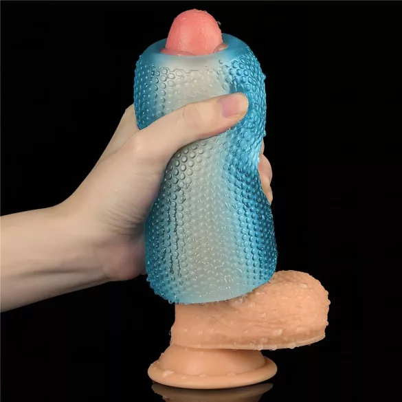 Lovetoy - Masturbator s dvije strane - rebrasti dizajn - plavi