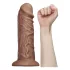 Lovetoy Chubby - realistični dildo s vakuum postoljem - 25 cm - prirodna boja