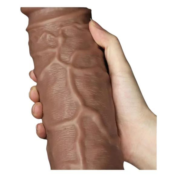 Lovetoy Chubby - realistični dildo s vakuum postoljem - 25 cm - prirodna boja