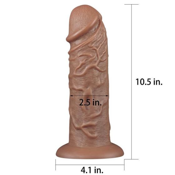 Lovetoy Chubby - realističan dildo s vakuumom - 25 cm (prirodni)