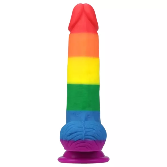 Lovetoy Prider - realistični dildo s testisima - 20 cm - šareni