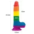 Lovetoy Prider - realistični dildo s testisima - 20 cm - šareni
