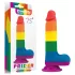 Lovetoy Prider - realistični dildo s testisima - 20 cm - šareni