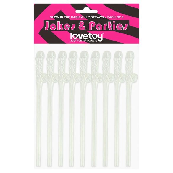 Lovetoy - svjetleća slamka s penisom (bijela)