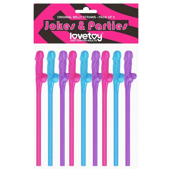 Lovetoy - realistična slamka za piće (ružičasta-plava-ljubičasta)