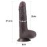 Lovetoy - dildo s dvostrukom kožom - realističan - 18 cm - smeđa