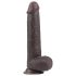 Lovetoy Sliding-Skin - dvostruka struktura dildo - 23cm (smeđa)
