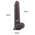 Lovetoy Sliding-Skin - dvostruka struktura dildo - 23cm (smeđa)