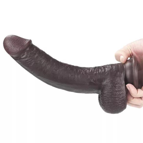 Lovetoy - dvoslojni dildo - realističan osjećaj - 23 cm - smeđa