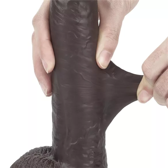 Lovetoy - dvoslojni dildo - realističan osjećaj - 23 cm - smeđa