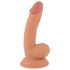 Gospodin Hrabri - realistični dildo s jajima, 18cm (prirodni)