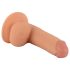 Gospodin Hrabri - realistični dildo s jajima, 18cm (prirodni)